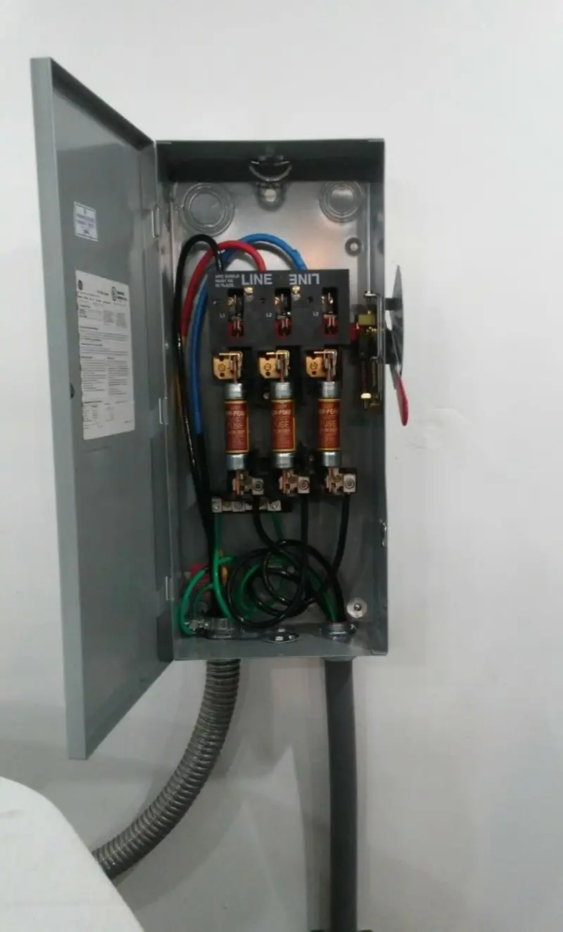 Three-phase disconnect switch installed for Electrical Wiring & Rewiring in Bucksport