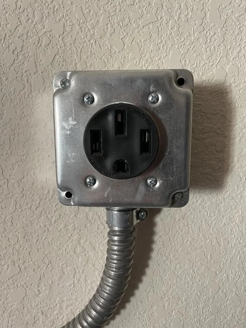 NEMA 14-50 outlet installed for Smart Home Electrical in Bucksport